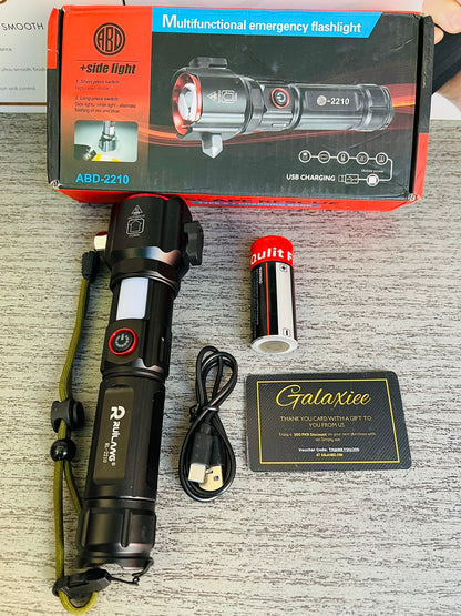 Waterproof Laser LED Tactical Flashlight With 1Km Range and long lasting backup | Imported